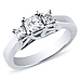 3 Stone 14K White Gold Princess Cut Diamond Engagement Ring thumb 0