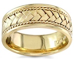 8.5mm Men's Handmade 14K Yellow Gold Woven Wedding Band