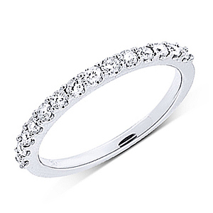 14K White Gold 0.50ct Semi Prong Set Eternity Ring