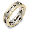14K Two Tone Gold Dora Moving Diamond Wedding Ring, 0.54 tcw