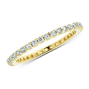 14K Yellow Gold 0.50ct Full Prong Set Eternity Ring