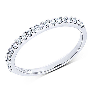 14K White Gold 0.25ct Semi Prong Set Eternity Ring