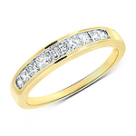 0.50ct Princess Cut 14K Yellow Gold Eternity Band