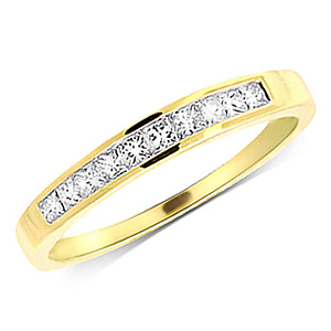 14K Yellow Gold 0.33ct Princess Channel Set Eternity Ring
