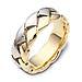 Carved & Engraved 8.00 mm 18K Two Tone Gold Designer Braid Band thumb 0