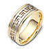 8mm Greek Key 18K Two Tone Gold Wedding Band thumb 0