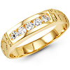 14k Yellow Gold Men's CZ Band