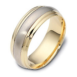 7.50 mm 14K Two Tone Gold Dora Wedding Band