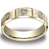 Bar Cut 14K Yellow Gold Bezel Set Diamond Wedding Band