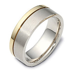 7.50 mm 14K Two Tone Dora Gold Wedding Band