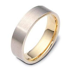 6.00 mm 14K Two Tone Gold Wedding Band