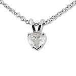 0.25ct Diamond Heart Shape Solitaire Pendant