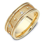 0.15 tcw Triangle 18K Yellow Gold Dora Wedding Band