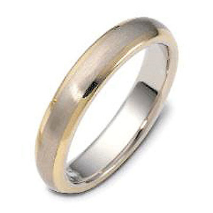 4.50 mm Two Tone 18K Gold Wedding Ring