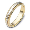 5mm Ribbed Milgrain 14K Two Tone Gold Wedding Band By Dora