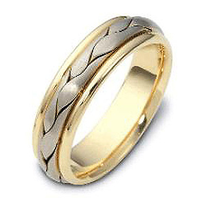 6.00 mm 18K Two Tone Woven Dora Wedding Band