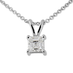 0.25ct Asscher Cut 4 Prong Solitaire Pendant