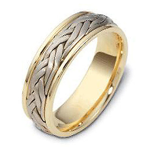 7.00 mm 18K Two Tone Woven Dora Wedding Band