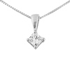 14K White Gold 0.33ct Princess Diamond Solitaire Pendant & Box Chain