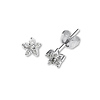 14K White Gold Diamond Star Stud Earrings