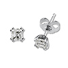 14K 0.75ct Asscher Cut Diamond Stud Earrings