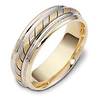 Striped 7.00mm 18K Two Tone Dora Wedding Band