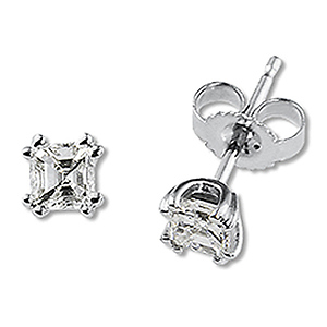 14K 1.50ct Asscher Cut Diamond Stud Earrings