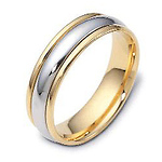 6.00mm Dora 18K Two Tone Gold Wedding Band