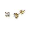 0.5ct 14K Yellow Gold Prong Set Princess Cut Diamond Stud Earrings