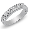 14K White Gold Two-Row Pave Set Diamond Wedding Band 0.50ctw