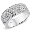 14K White Gold 4 Row Pave Set 1ctw Diamond Band