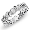 Eternity Floral Diamond Ring in 14K White Gold 0.2ctw