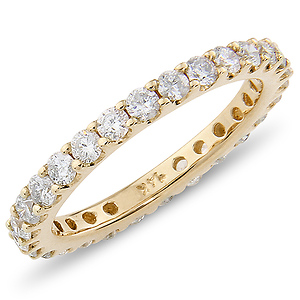 Brilliant 1.00ctw Pave Set Diamond Eternity Ring in 14K Yellow Gold