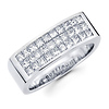 14K White Gold 1.70ctw Invisible Set Princess Cut Men's Ring