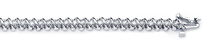 Swirl Link Diamond Tennis Bracelet