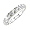 1/2ct TW Channel Princess Cut Diamond Anniversary Ring 14k White Gold