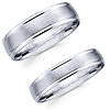 Satin Finish 14K White Gold Matching Wedding Bands