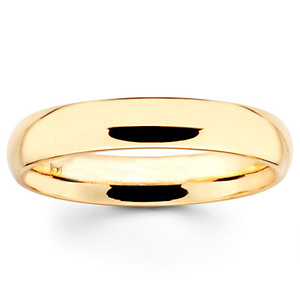 4mm Yellow Gold Comfort Fit Wedding Band