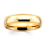 5mm Yellow Gold Comfort Fit Milgrain Band