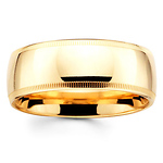 8mm Yellow Gold Comfort Fit Milgrain Band