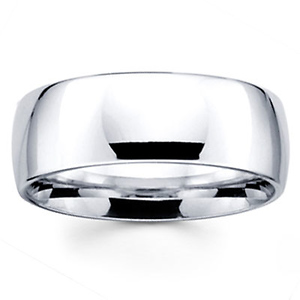 8mm White Gold Comfort Fit Wedding Band