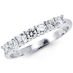 7-Stone Round Cut CZ Ring in 14K White Gold
