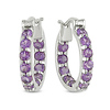 1.3ctw Amethyst Petite Sterling Silver Hoop Earrings