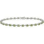 Sterling Silver 4.4 CT TGW Peridot Bracelet