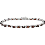 Sterling Silver 5.6 CT TGW Garnet White Topaz Bracelet