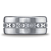 Men's 10mm Comfort-Fit Satin X-Pattern Argentium Silver Band