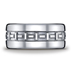 10mm Comfort-Fit T-Pattern Argentium Silver Wedding Band - Men