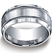 Men's 10mm Satin Rope Edge Comfort-Fit Argentium Silver Wedding Band thumb 0