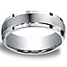 7mm Satin Center Argentium Silver Comfort-Fit Wedding Band thumb 0