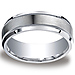 7mm Satin Center with Milgrain Design Argentium Silver Wedding Band thumb 0